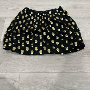 Crewcuts Black Skirt with Gold Dots